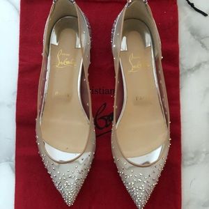 Louboutin Follies Strass Flat Slippers